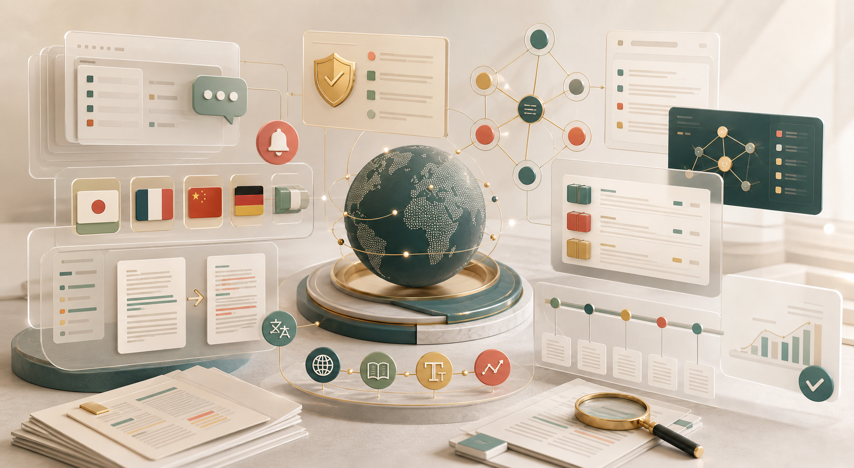 Translation memory and multilingual document panels